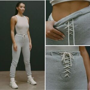 Joah Brown Gray Lace-Up Joggers
